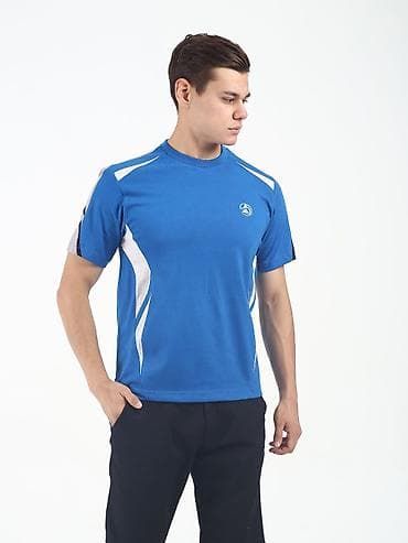 Мужская футболка, Все размеры, Adidas, Новый, цвет - Синий, Платная доставка