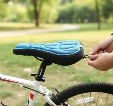 купить сидение на велосипед: Цвет Черный Мягкий, спортивный, силиконовый, гелевый чехол для седла — 1