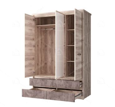 шкаф польский: Шифоньер, Новый, Прямой, цвет - Бежевый, ЛДСП — 4