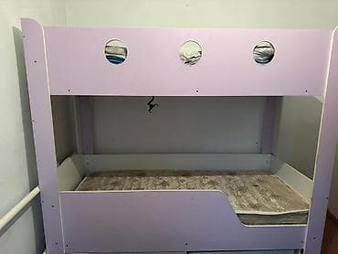 детская мебель 3 в 1: Детская гарнитура, Б/у, Для девочки, цвет - Фиолетовый, Самовывоз — 2