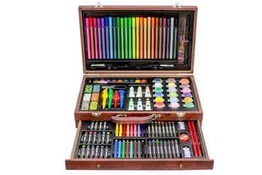 кожанная сумка: Набор творчества в наличии. 123 предмета в деревянном кейсе, 145 — 5