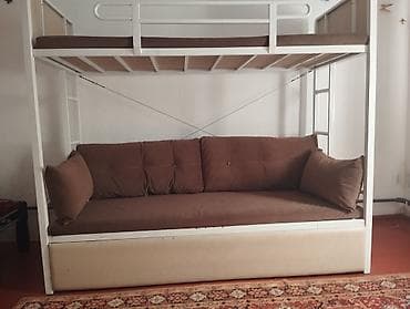 кровать 2 спальная: Двухъярусная кровать, Б/у, С выкатной системой — 2