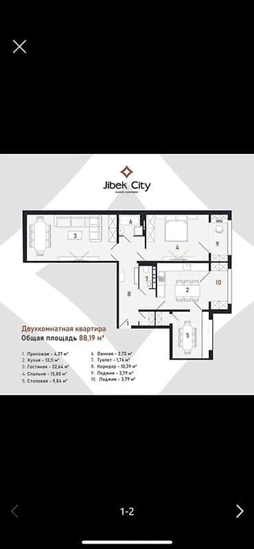 Квартиры: 3 комнаты, 88 м², Церковь 108 серия, 5 этаж, Дизайнерский ремонт — 8