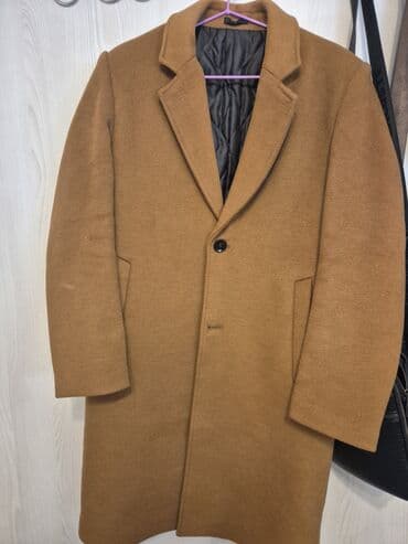 палто: Пальто, Классика, Верблюжья шерсть, По колено, Однобортная модель, L — 1