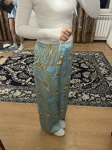 корейский одежда: Брюки Широкие, Лето, Made in KG, Новый, M, L, XL — 9