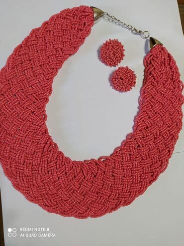 Киреге берилүүчү кийимдер: Ожерелье из бисера и серьги гвоздики,ручная работа,шикарно смотрится и — 3