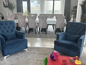 гостинная: Комплект мягкой мебели, цвет - Синий — 2