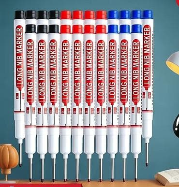 прием бутылок: Набор маркеров LONG NIB MARKER с удлинённым сменным пером. 100шт - — 2