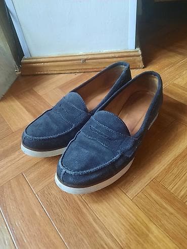 серые мужские мокасины: Лоферы из натуральной замши, Турция, размер 37 — 2