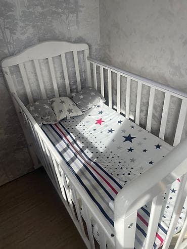 Детская односпальная кровать, Для мальчика, Для девочки, С матрасом, Дерево, Самовывоз