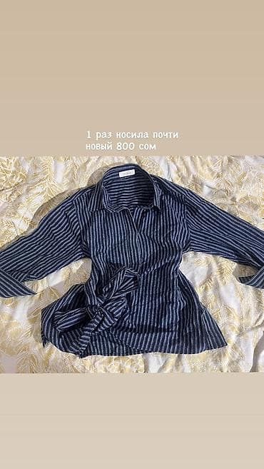 туника бу: Женская рубашка/туника с поясом - Цвет: темно‑синий с тонкой — 1