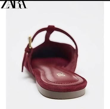 Айымдардын бут кийими: Женские мюли Zara насыщенного бордового цвета. 
Размер :38 
Цена :2500 — 8