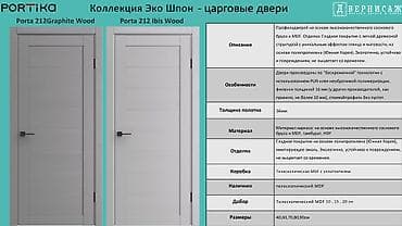 Межкомнатные двери Portika, коллекция «Эко Шпон», царговые. Модели — 1