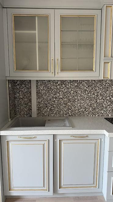 шкафы для кухни б у: Кухонный гарнитур, Б/у, цвет - Голубой, МДФ, Самовывоз — 5