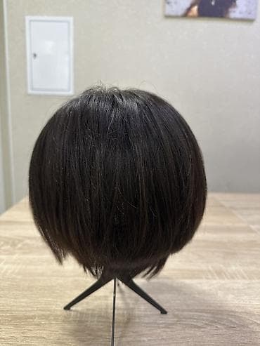 samsung galaxy fold2: Новый Натуральный Парик премиум класса, каре из темно-каштановых волос — 1