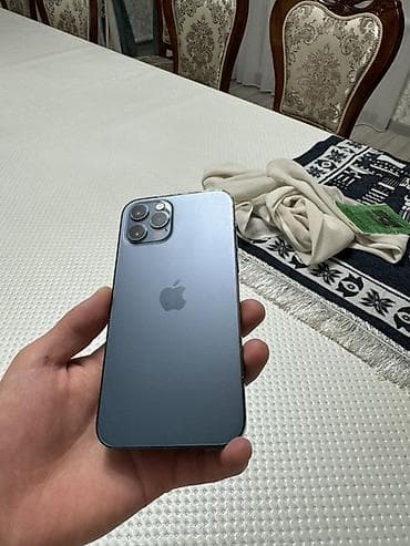 IPhone 12 Pro, Б/у, 128 ГБ, Pacific Blue, Чехол, 77 %
