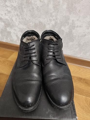 сапаги муж: Мужские зимние полуботинки/ботинки дерби, черные. - Материал верха — 1