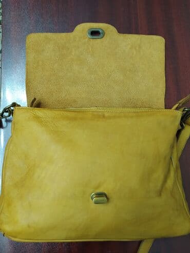 у настоящей женщины должно быть сумочка из италии: Шикарная итальянская кожаная,новая сумка, цвет горчица,отличный — 7