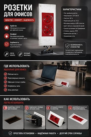 Ички жасалга: Модульная розеточная станция для офисов Назначение: - Организация — 1