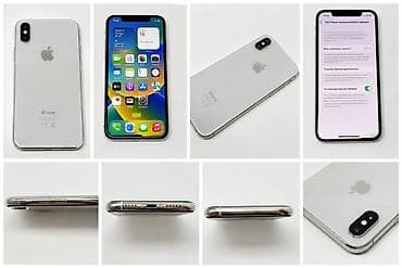 IPhone X, Новый, 256 ГБ, Серебристый, Зарядное устройство, Защитное стекло, Чехол, 100 %