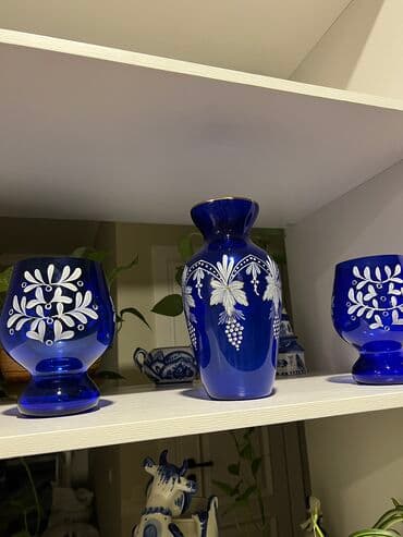 Искусство и коллекционирование: Вазы! Старинные ! Ручная роспись !Шикарная 3 йка! Ваза и подсвечники — 2