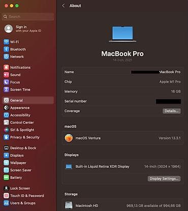 macbook pro: MacBook Pro 14" M1 Pro, 16 ГБ RAM, 1 ТБ SSD Характеристики: - — 6