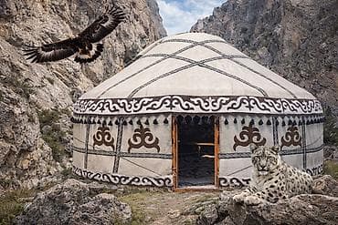 Аренда юрты, Каркас Деревянный, 85 баш, Казан, Посуда, С полом