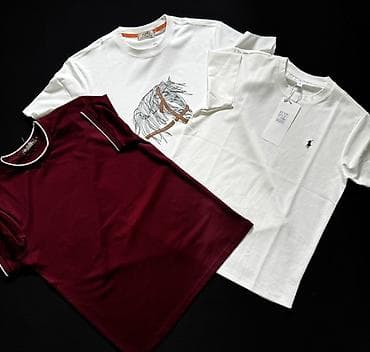 Набор мужских футболок, 3 шт. - Модели: 1) Белая футболка с принтом