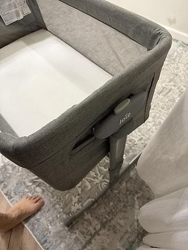 калыб: Балдар үчүн кошумча коюлган керебет, Жаңы, Дөңгөлөктүү, түсү - Боз — 7