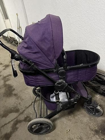 second hend: Детская коляска-люлька фиолетового цвета Б/у коляска от рождения и до — 2
