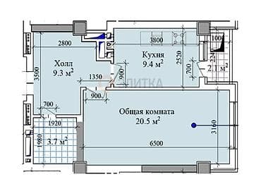 11: 1 комната, 45 м², Элитка, 11 этаж, Готовая ПСО (под самоотделку) — 3