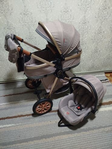 дождевик для коляски: Коляска, цвет - Золотой, Б/у — 3