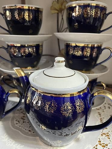 silver kitchen: Чайный сервиз кобальтовый на 6 персон. 
Комплект полный, новый! — 3