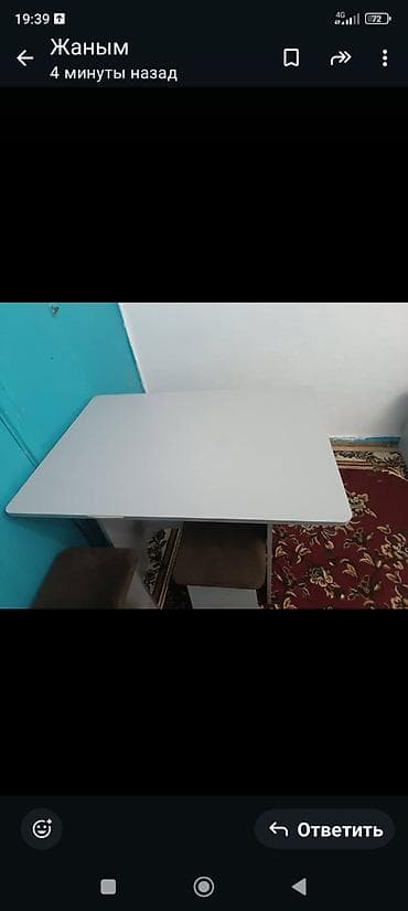 Кухонный стол и стул, цвет - Серый at lalafo.kg Кухонный стол и стул, цвет - Серый