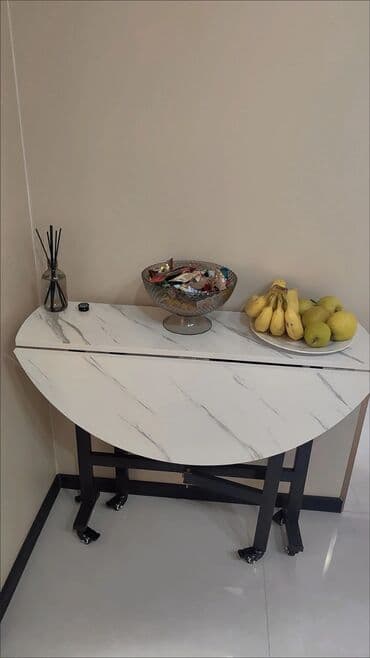 раскладной стеклянный стол: Стол трансформер Для кухни, Раскладной стол, Длина, см: 140 см, цвет - Белый — 3