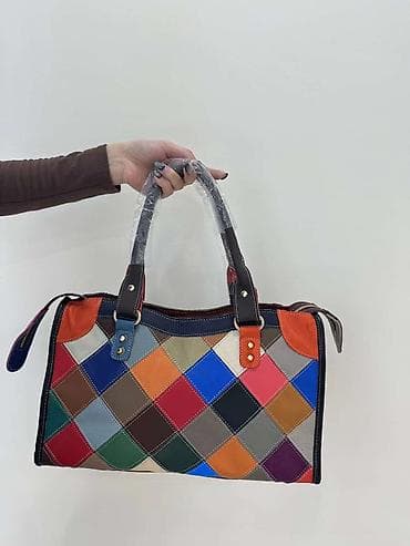 Шопперы: Большая женская сумка-шоппер с ярким пэчворк-дизайном - Формат — 7