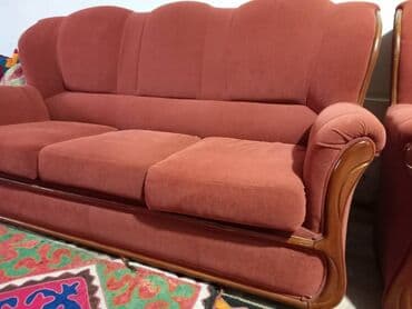 Шкафы: Гарнитур для зала, Б/у, Диван, Ткань, текстиль, Самовывоз — 3