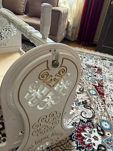 кроватка люлька: Люлька, Новый, Колыбель, Дерево, цвет - Белый, Бесплатная доставка — 5