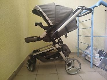 chicco echo: Детская прогулочная коляска-трансформер 2-в-1 (серо-бежевый цвет) — 6