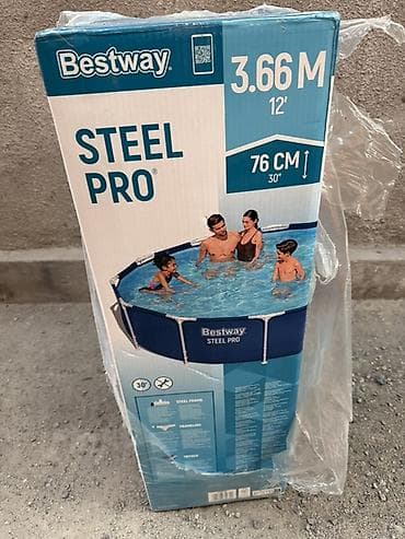 Спорт и отдых: Каркасный бассейн Bestway Steel Pro - Форма: круглый - Размер — 1