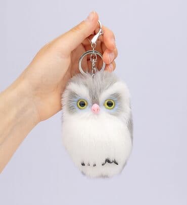 реалист: Пушистый брелок Сова – милый и стильный аксессуар 🐥 Красивый мягкий — 2