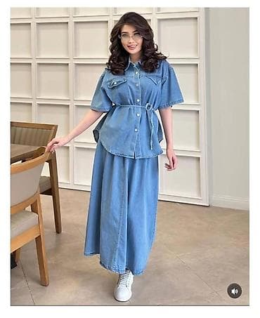 двойка юпка: Костюм с юбкой, Модель юбки: Трапеция, Макси, Стандарт — 1