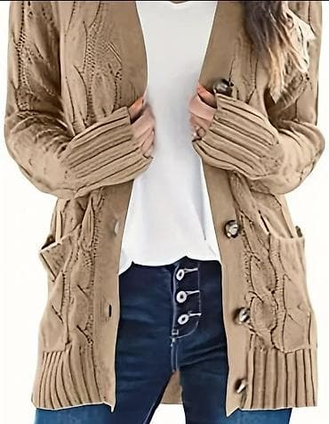 Кардиган, Пряжа, Короткая модель, Осень-весна, Вязаная модель