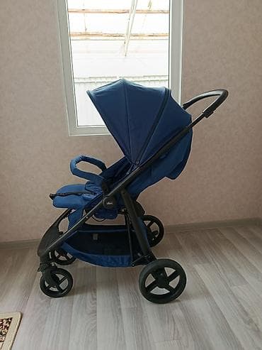 огненный шар: Прогулочная коляска Chicco, синий цвет. Итальянский бренд Основные — 3