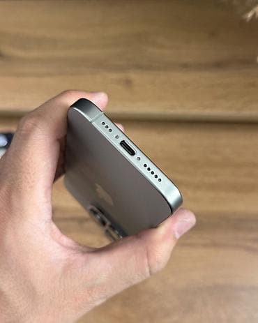 IPhone 15 Pro, Б/у, 128 ГБ, Natural Titanium, 81 % — 5