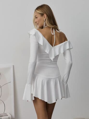 платье национальной: Бальное платье, Латина, Короткая модель, цвет - Белый, L, XL, В наличии — 6