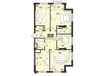 122: 4 комнаты, 122 м², Нижний Джал (Джал-23) Элитка, 3 этаж, ПСО (под самоотделку) — 2