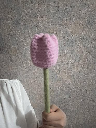 тюльпан цена 1 шт: Вязаный тюльпан ручной работы - Материал: мягкая пряжа, наполнитель в — 7