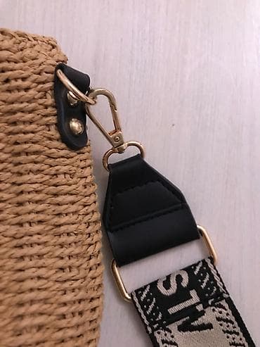 sauna belt: Плетёная сумка-тоут из рафии/соломы с текстильным мешком-вкладышем — 3