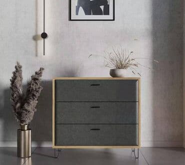 зеркалы: Грэйс Комод KOM3S, дуб наварра/графит, БРВ Брест Коллекция: Grace — 1